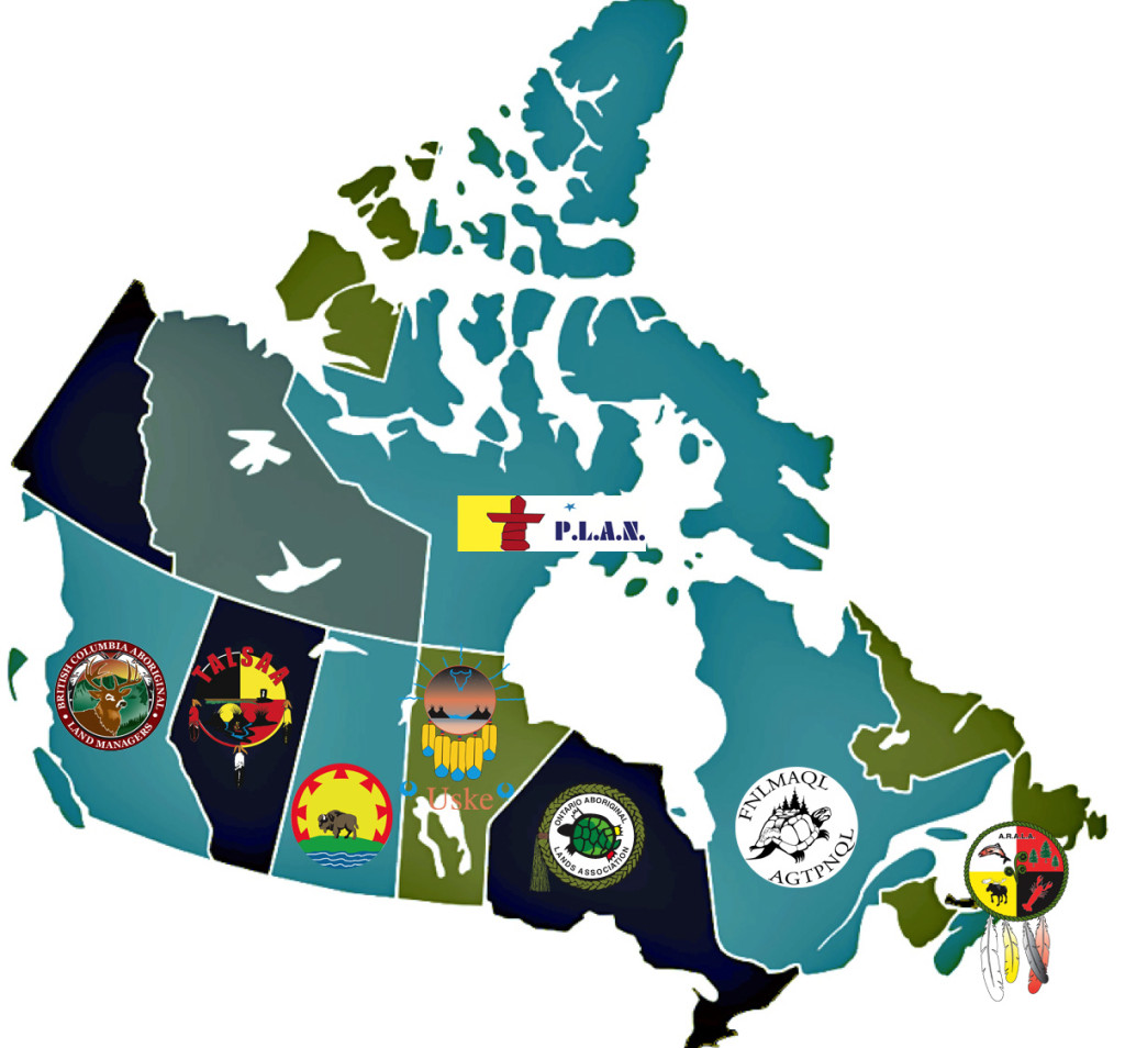 NALMA's 8 Regional Lands Associations shown on a Map of Canada 